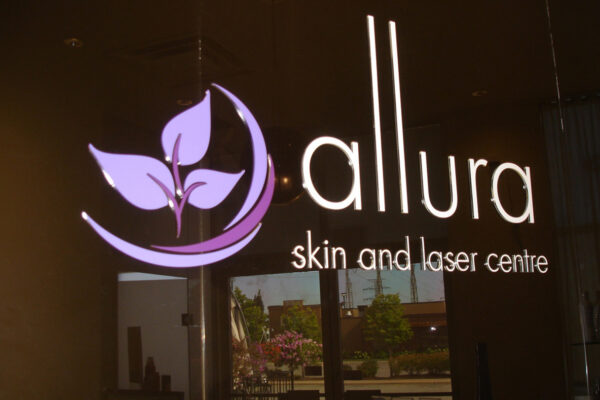Custom Indoor Reception Sign - allura skin and laser centre